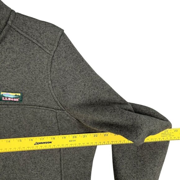 LL Bean Womens L Olive Green Snap Up Fleece Jacket Pullover Long Sleeve Sweater - Picture 11 of 16